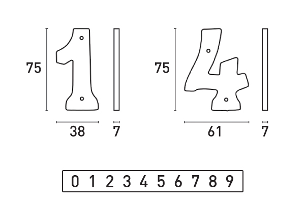 Algarimos 75mm (0 ... 9) - A�O